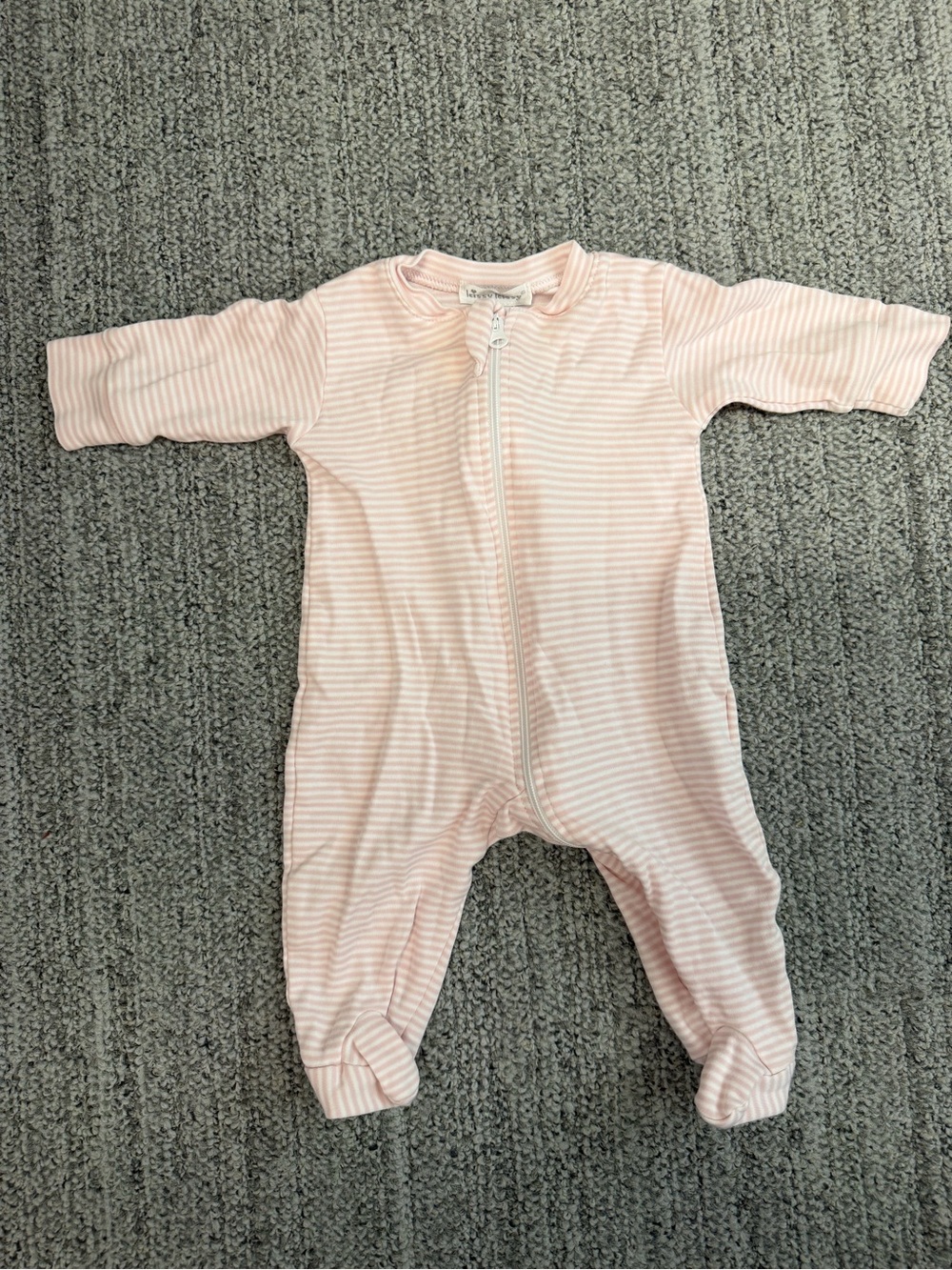 Kissy Kissy Pale Pink Striped Footed One-Piece